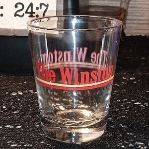 Collectable The Winston Shot Glass with Red Text